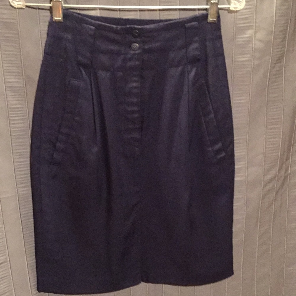 Krizia navy blue straight knee length skirt size 4